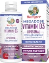 MaryRuth Organics Megadose Vitamin D3 Liposomal | Vitamin D 4000 IU | Ultra Absorption | Immune Support for Adults | Bone Health | VIT D3 | Vegan | Sugar Free | Gluten Free | Non-GMO | 45 Servings