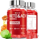 (2パック) Apple Cider Vinegar Gummies | Keto ACV Gummies for Supports Metabolism & Fat Burn with Vitamin B6 & B12 | ACV サプリメント | レモンハニーフレーバー | 女性と男性のための120ビーガン