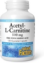Natural Factors, Acetyl L-Carnitine 500 mg, Promotes a Healthy Memory, Concentration and Brain Function, 120 capsules (60 servings)