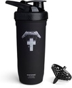 Smartshake Rockband Reforce Stainless Steel Protein Shaker Bottle 900 ml | 30 oz - Leakproof Screw-on Lid - BPA Free – Unisex - Metallica, Master of Puppets Logo on Bottle
