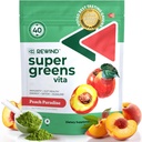 Best Tasting Super Greens Powder with 40+ Superfoods – Delicious Daily Green Powder with Vitamin B12, Zinc, Vitamin C, Magnesium & Calcium – Green Juice Superfood Mix - Peach Flavor