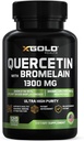 Quercetin + Bromelain 1,300mg - Quercetin:95% - Bromelain 2,400 GDU/g - 米国製 | 120 キャップ