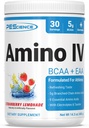 PEScience Amino IV BCAA & EAAパウダー, エッセンシャル アミノ酸, タウリン, エッセンシャル アミノ酸, 加水と筋肉の回復のための電解質, 男性と女性のための砂糖無料, ポストワークアウト - イチゴLemonade - 30 サービング