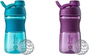 BlenderBottle 20-Ounce SportMixer Shaker Bottle with BlenderBall Wire Whisk, プラムとテール