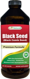 ベストナチュラルブラックシードオイル - 最小0.95% Thymoquinone(TQ) - 消化の健康、免疫サポート、脳機能、ジョイントモビリティ、グルテンフリー、非GMO - 8 OZのコールドプレスニゲラサティバエイド