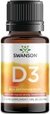 Swanson Vitamin D3 Liquid Drops 400 Iu (50 mcg) 1 fl Ounce (29.6 ml) Liquid