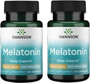 Swanson Melatonin - Herbal Supplement - Sleep and Relaxation - 120 Capsules, 1mg Each (2 Pack)
