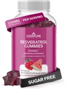 CogniTune Resveratrol Gummies – 心臓、脳、免疫サポートのための砂糖無料1500mg抗酸化サプリメント – 長寿とウェルネスのための強力なアンチエイジングトランスレスベラトロール咀嚼