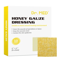 Medの蜂蜜のガーゼのドレッディング、2" x 2" (10 PCS/Box)マイナーな異常のための蜂蜜の医学の包帯の傷の心配のパッチ、切口、ひもおよび傷の治癒、化学薬品および薬剤のための焼跡は放します