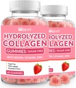 Sugar Free Collagen Gummies for Women, Collagen Protein Type I,II,III,V,X with Biotin Vitamin C D B12, Hydrolyzed Collagen Peptides Gummies for Immune Digestion Skin Hair Nails Energy Bone
