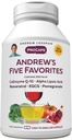 ANDREW LESSMANアンドリューの5つのお気に入り30カプセル - Coenzyme Q-10、Resveratrol、EGCG、PomegranateおよびAlpha Lipoicの酸、強力な酸化防止サポート、添加物無しの各200mgを提供して下さい