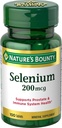Nature's Bounty Selenium, Supports Prostate and Immune System Health, 200 mcg, 100 Tablets