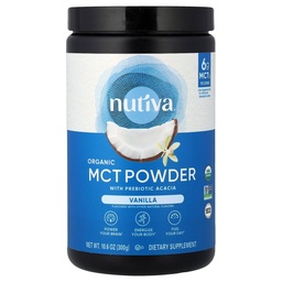 Nutiva オーガニック MCT プレバイオティックアカシア繊維、バニラ、10.6オズ、USDAオーガニック、非GMO、非GMO、非BPA、ビーガン、グルテンフリー、ケト&ペレオ、インスタント飲料、コーヒー&スムージーにブースト