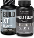 Jacked Factory Build-XT Daily Muscle Builder and Performance Enhancer (60 Capsules) & Essentials Muscle Building Supplement for Strength and Growth (30 Capsules)