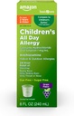   Basic Care 24 Hour Allergy Relief for Children, Cetirizine Hydrochloride Oral Solution 1 mg/mL, Grape Flavor, Dye Free, 8 fl oz (Pack of 1)