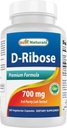 D-Ribose 700mg 180 Vcaps - 天然ATPエネルギー生産 - 米国ベースのGMP認定施設と純度のためにテストされたサードパーティ製。 保証!!