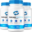 NutraRize (3 Pack) SugarSwitch Capsules, Official Sugar Switch Pills, All-Natural Blood Formula for Healthy Levels, Sugar Switch 24 Supplement, SugarSwitch Pectin Reviews(180 Capsules)