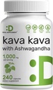 Deal Supplement Kava Kava Supplement 750mg Per Serving, 240 Capsules, 4 Months Supply – Kava Kava Root Extract with Ashwagandha Root Powder – Non-GMO