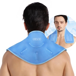 REVIXの首のアイスパックの覆い–首および肩のための再使用可能な熱い冷たいゲルのパック、柔らかいプラシ天のライニングが付いている大きい適用範囲が広い設計、ポスト ワークアウトの回復、疲労及び弛緩のための頚部ゲルのアイス ラップの理想