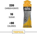 Science in Sport Energy Gel Pack, SIS Isotonic Energy Gel, 22g Fast Acting Carbs, Performance & Endurance Gels, Tropical Flavor - 2 Fl Oz (Pack of 6)