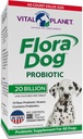 Vital Planet - Flora Dog Probiotic Chewable Tablets Supplement with 20 Billion Cultures and 10 Strains, High Potency Immune and Digestive Support Probiotics for Dogs, 60 Beef Flavored Chewable Tablets
