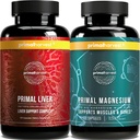Magnesium Supplement & Liver Supplements for Women and Men by Primal Harvest Bundle