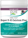 Ionic Fizz Super D-K Calcium Plus by Pure Essence - with Extra Magnesium, Vitamin D3, Vitamin K2 for Strong Bones and Stress Support - Mixed Berry - 14.82oz