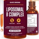 Liposomal B Vitamins Complex Liquid – High Absorption for Energy, Brain & Skin Health, Hair & Nails, Advanced Liposomal Delivery, Vegan, Non-GMO, 2 Fl Oz