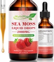 Sea Moss Liquid Drops - 2000mg Irish Sea Moss Supplement with Burdock Root & Bladderwrack, Qrganic Seamoss Raw for Immunity, Digestive, Joint & Thyroid, Strawberry, 2 Fl. Oz/60 ml