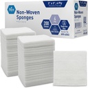 MED PRIDE 3x3 in Gauze Pads 200 Pack, Nonsterile, 4 Ply, Nonadherent Mesh Bandages, Absorbent Wound Care Dressing Sponges