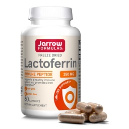 JarrowフォーミュラLactoferrin 250mg - 免疫サポートGlycoprotein - 健康な免疫システムサポートと鉄の吸収 - 凍結乾燥 - グルテンフリー - 非GMO - 60カプセル(サービング)