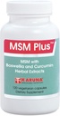 Karuna MSM Plus | 120 Vegetarian Capsules | MSM 1125mg, Boswellia 350mg, Curcumin 200mg