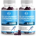M inch Glucosamine Chondroitin Gummies, 1500mg Glucosamine & 1000mg MSM per Serving, Joint Support Supplement for Adults, Elderberry Flavor, 45 Servings(Pack of 2)