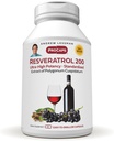 ANDREW LESSMAN Resveratrol-200mg - 180 カプセル - アルコールなしで、自然に酸化防止剤を占有する赤ワインの便秘。 添加物は放します