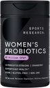 Sports Research® Women's Probiotics with Prebiotics, 65 Billion CFU - Vegan Capsules for Gut Health & Digestive Support, Probiotics for Women with Cranberry - Non-GMO Verified & Gluten Free - 30 Count