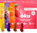 ōku Energy Chews - Energy Gummies w/Natural Caffeine from Green Tea | Yerba Mate, Coconut Water for Hydration, 4g Fiber Gummy, Non-GMO | Running, Cycling, On-The-Go Snacks, Variety Pack (8-Pack)
