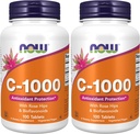 NOW Supplements, Vitamin C-1,000 with Rose HIPS & Bioflavonoids, Antioxidant Protection*, 100 Tablets (Pack of 2)