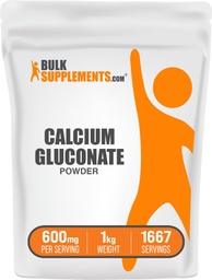 BulkSupplements.comカルシウムグルコネートパウダー - カルシウムサプリメント、簡単に吸収 - 不燃&グルテンフリー、給食当たり600mg、1kg(2.2ポンド)(パッケージ1)