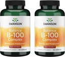 Swanson Vitamin B-100 - Vitamin Supplement Promoting Energy & Metabolism Support - High Potency Formula Supporting Heart Health, Brain Health & Nervous Function - (100 Capsules) (2 Pack)