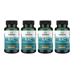 スワンソン NAC - N-アセチル Cysteine - サプリメント 600 mg 100 カプセル (4 パック)