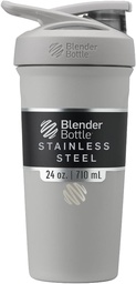 BlenderBottleのスポーツはワイヤー ウィスク、24-Ounce、灰色のステンレス鋼のシェーカーのびんを–運動選手のための蛋白質の揺れ及び水和は、容易な混合し、飲み物を風邪、ロックできるふた保ちます