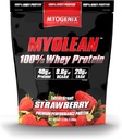 Myogenix Myolean - 100% ウィープロテインパウダー - サービングあたり 40 g タンパク質 - 低炭水化物 - スムージー、食事の交換シェイク、プレワークアウト&ポストワークアウトシェイクに最適 - ストロベリー(5ポンド)