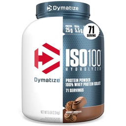 Dymatize ISO100の乳白色蛋白質の粉の隔離剤、グルメ チョコレート、蛋白質の25g、5ポンド、5.5g BCAAsのより少し120 Cal。、グルテンフリーのグルテン、1g脂肪、1g砂糖、2g Carb (71のサービング)
