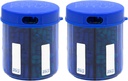 Monster Jr Supplement Pill Dispenser with Labels - Holds Small Medium Medication Vitamins and Easily Dispense from One Container Includes Compartment Labels (Monster Jr Blue UV - 2 Pack)