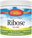Carlson - Ribose、100%純粋なD-Ribose、非GMO、エネルギー生産、筋肉回復及び運動性能、3.53 oz (100 g)