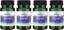 Swanson Boron from Albion - Boroganic Glycine Supplement Supporting Joint Health & Bone Health - High Absorption Formula May Support Overall Balance - (60 Capsules, 6mg Each) (4 Pack)