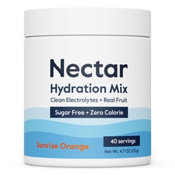 Nectarシュガーフリー電解液パウダー - オーガニックフルーツは砂糖やカロリーなし - 脱水救済と急速な再水のための水分補給パウダー - KetoとPaleo(オレンジ40サービングチューブ)