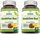 Herbal Secrets Dandelion Root 520 mg Veggie Capsules Supplement | Non-GMO | Gluten Free | Made in USA (120 Count | 2 Pack)