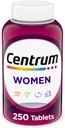 女性のためのCentrum Multivitamin、鉄、ビタミンD3、Bのビタミンおよび酸化防止ビタミンCおよびEのグルテンフリーのGMOの原料- 250の計算