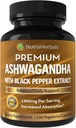 Ashwagandhaの補足は高められた吸収のための黒いペッパーのエキスが付いている優れたashwagandaの根の粉1200mg- 120のベジのカプセルとなしました